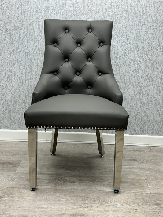 Majestic Hudson Grey PU Leather Dining Chair - ASR Interiors