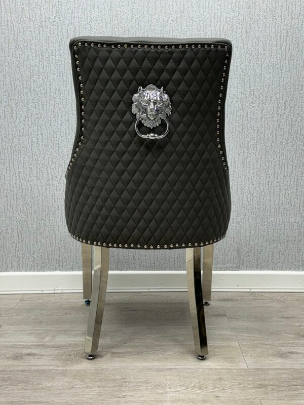 Majestic Hudson Grey PU Leather Dining Chair - ASR Interiors