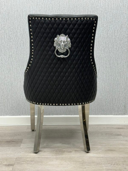Majestic Midnight Black PU Leather Dining Chair - ASR Interiors