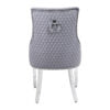 Majestic Round Knocker Grey Velvet Dining Chair - ASR Interiors