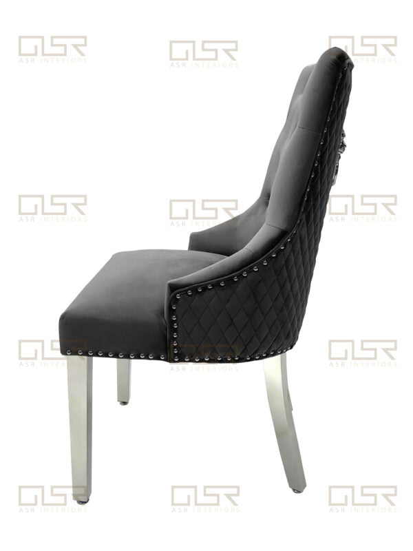 Majestic Dark Grey Velvet Dining Chair - ASR Interiors