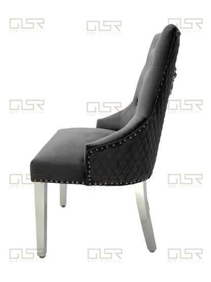 Majestic Dark Grey Velvet Dining Chair - ASR Interiors