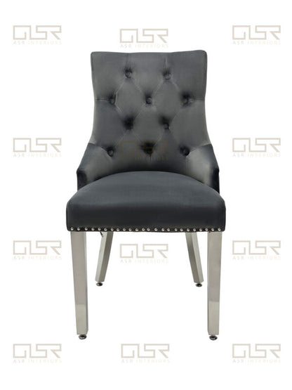 Majestic Dark Grey Velvet Dining Chair - ASR Interiors