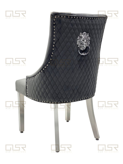 Majestic Dark Grey Velvet Dining Chair - ASR Interiors