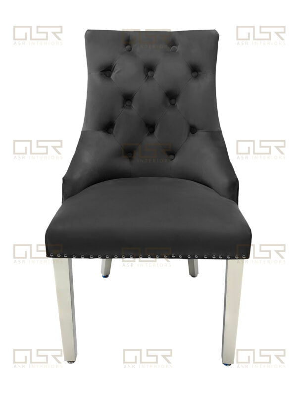 Majestic Dark Grey Velvet Dining Chair - ASR Interiors