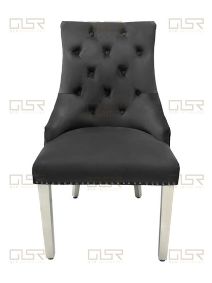 Majestic Dark Grey Velvet Dining Chair - ASR Interiors