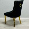 Majestic Black Gold Ring Knocker Chair - ASR Interiors