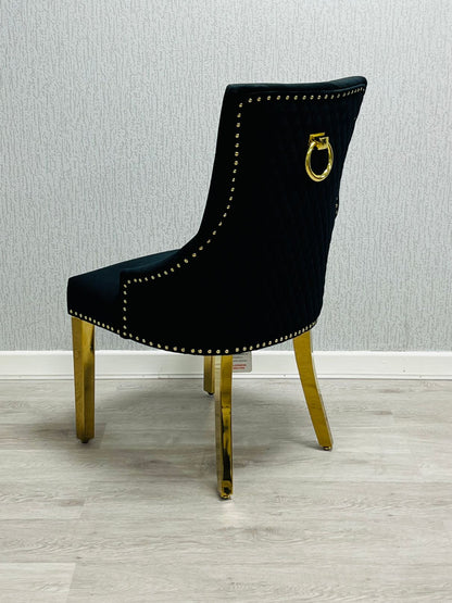 Majestic Black Gold Ring Knocker Chair - ASR Interiors