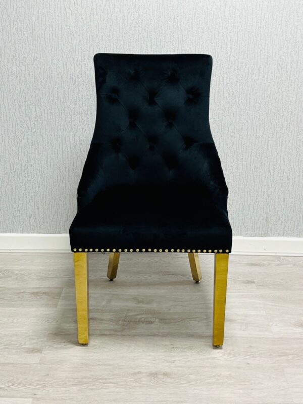Majestic Black Gold Ring Knocker Chair - ASR Interiors