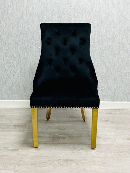 Majestic Black Gold Ring Knocker Chair - ASR Interiors