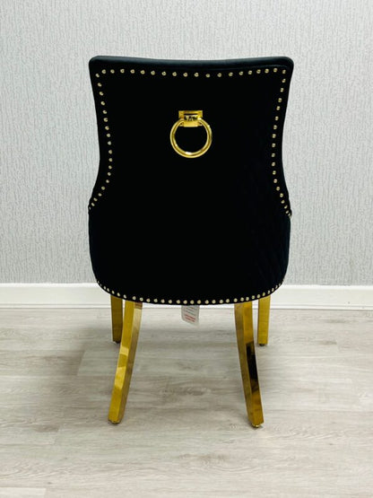 Majestic Black Gold Ring Knocker Chair - ASR Interiors