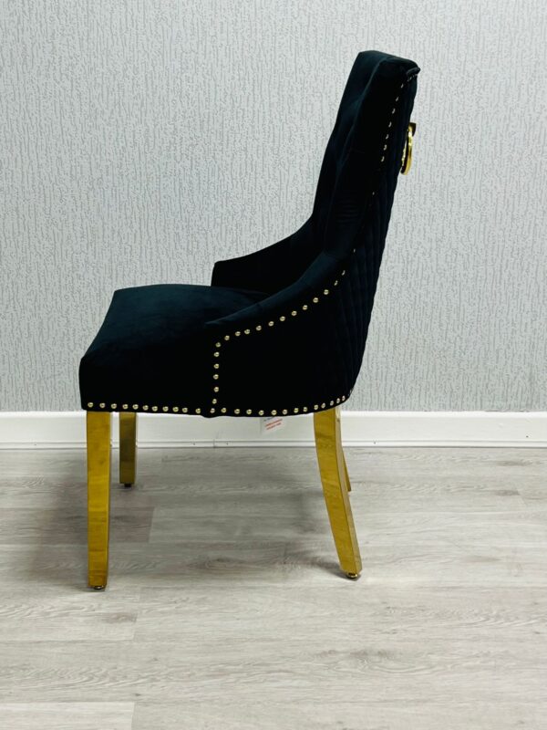 Majestic Black Gold Ring Knocker Chair - ASR Interiors