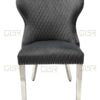 Valentino Grey Velvet Dining Chair - ASR Interiors