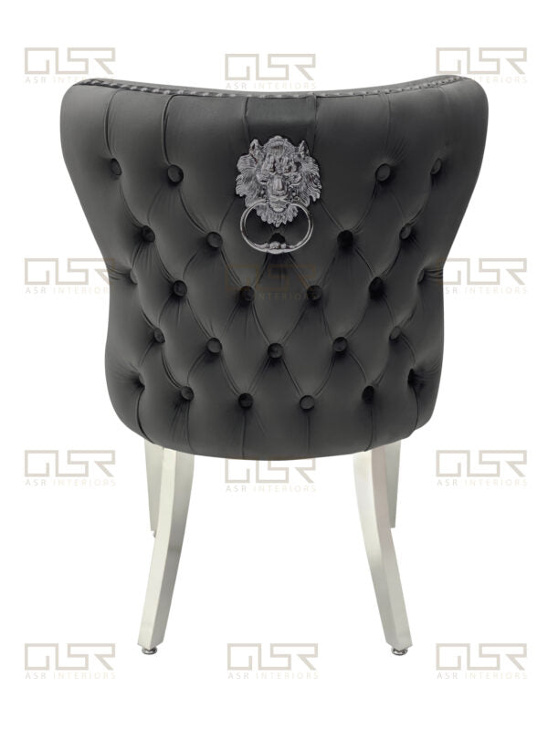 Valentino Grey Velvet Dining Chair - ASR Interiors