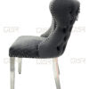 Valentino Grey Velvet Dining Chair - ASR Interiors