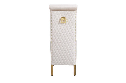 Sofia Cream & Gold Square Knocker Dining Chair - ASR Interiors