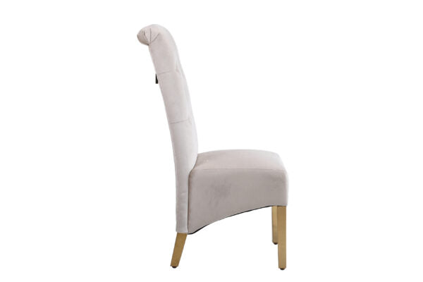 Sofia Cream & Gold Square Knocker Dining Chair - ASR Interiors