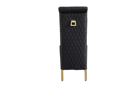 Sofia Black & Gold Square Knocker Dining Chair - ASR Interiors