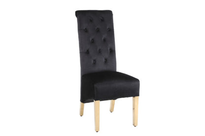 Sofia Black & Gold Square Knocker Dining Chair - ASR Interiors