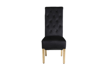 Sofia Black & Gold Square Knocker Dining Chair - ASR Interiors