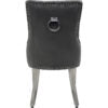 Valencia Hudson Grey PU Leather Dining Chair Ring Knocker - ASR Interiors