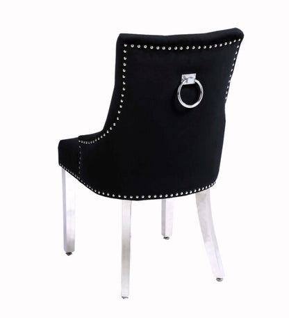 Valencia Black Chrome Leg Dining Chair - ASR Interiors