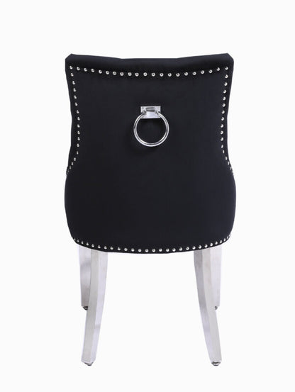Valencia Black Chrome Leg Dining Chair - ASR Interiors