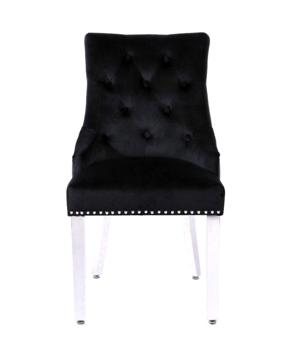 Valencia Black Chrome Leg Dining Chair - ASR Interiors