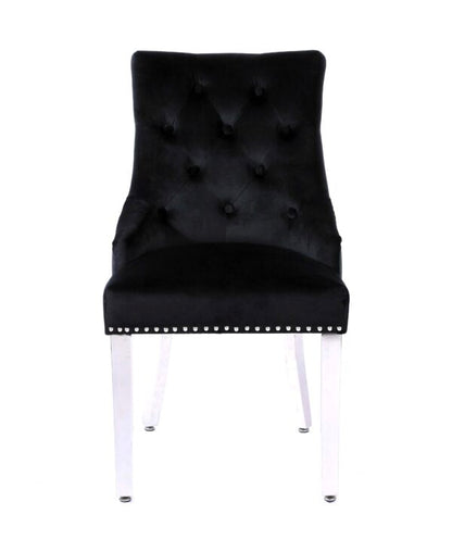 Valencia Black Chrome Leg Dining Chair - ASR Interiors