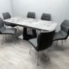 Zermatt Extendable Dining Table(160 - 200) (Grey Ceramic) with 6 Zermatt Chairs - ASR Interiors