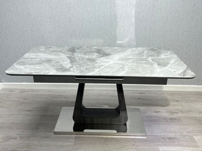 Zermatt Extendable Dining Table(160 - 200) (Grey Ceramic) with 6 Zermatt Chairs - ASR Interiors