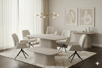 Davos Beige Oval Ceramic Dining Table - ASR Interiors