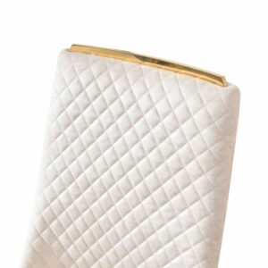 Vegas Cream Gold Dining Chair - ASR Interiors