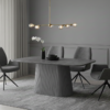 Davos Grey Oval Ceramic Dining Table - ASR Interiors