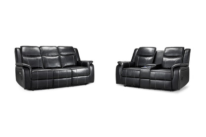 Galaxy Tech Electric Recliner Sofa Black 3+2 Set