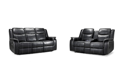 Galaxy Tech Electric Recliner Sofa Black 3+2 Set