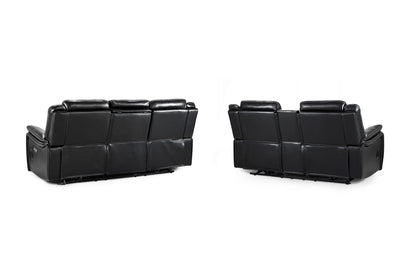 Galaxy Tech Electric Recliner Sofa Black 3+2 Set