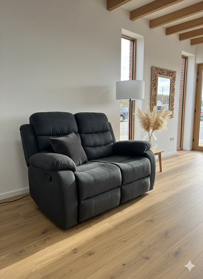 Stanley Manual Recliner Sofa Black 3+2+1