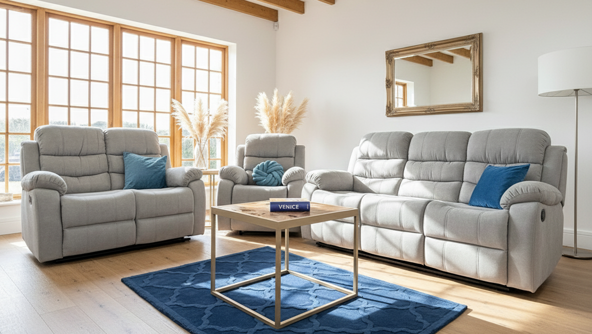 Stanley Manual Recliner Sofa Grey 3+2+1