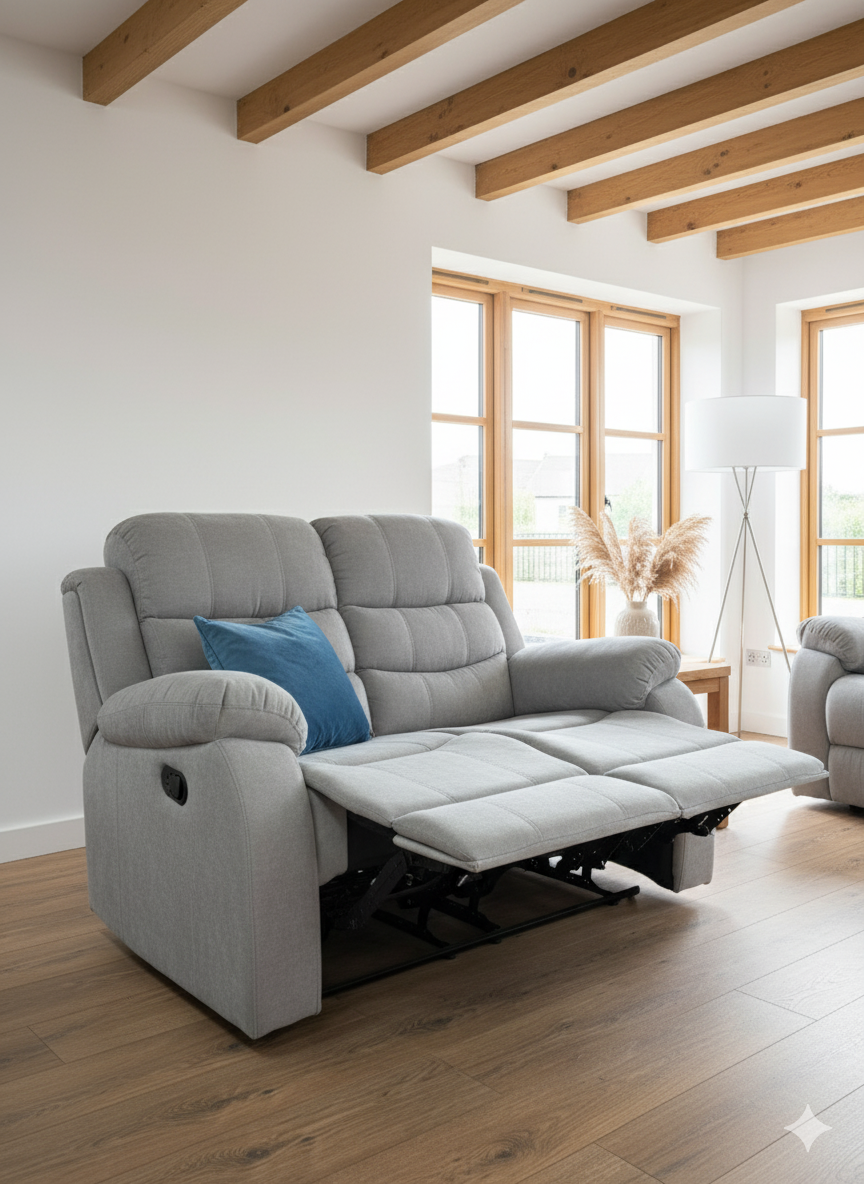 Stanley Manual Recliner Sofa Grey 3+2+1