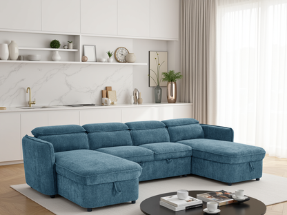 Capri Sofabed Blue U Shape Corner