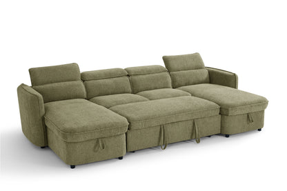 Capri Sofabed Green U Shape Corner