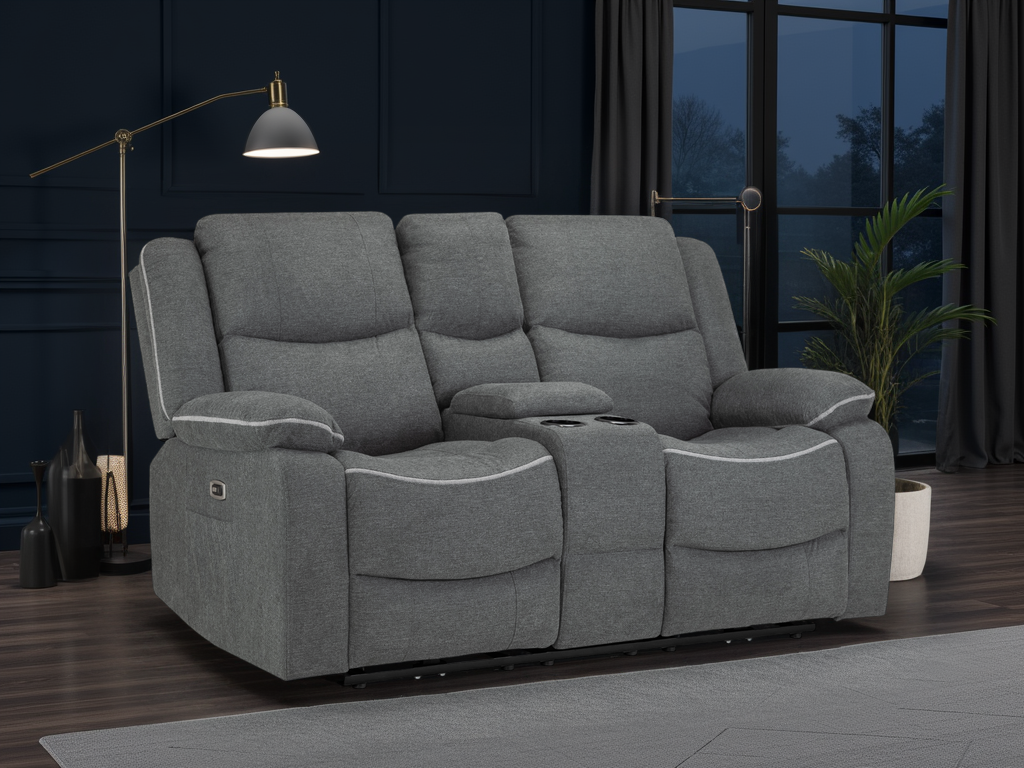 Harald Electric Recliner Sofa Graphite 2 Seater