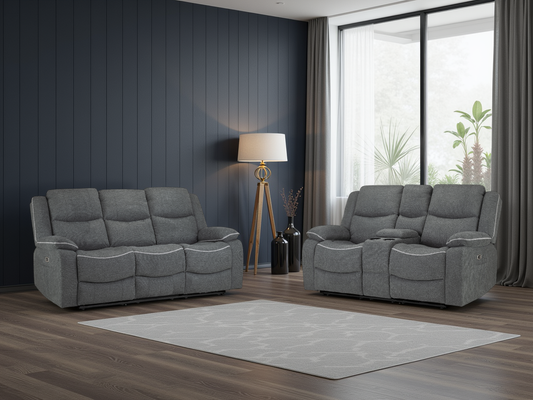 Harald Electric Recliner Sofa Graphite 3+2 Seater