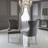 Henley Grey Velvet Knocker Back Chair - ASR Interiors