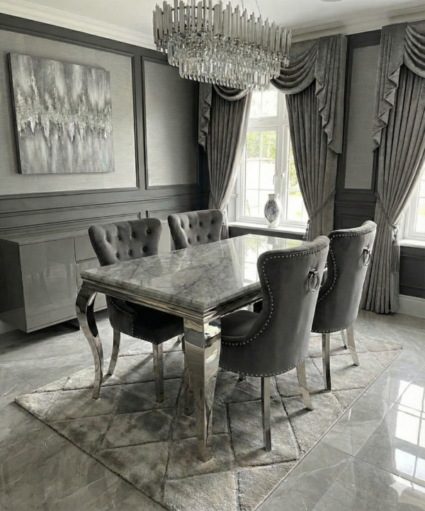 Henley Grey Velvet Knocker Back Chair - ASR Interiors