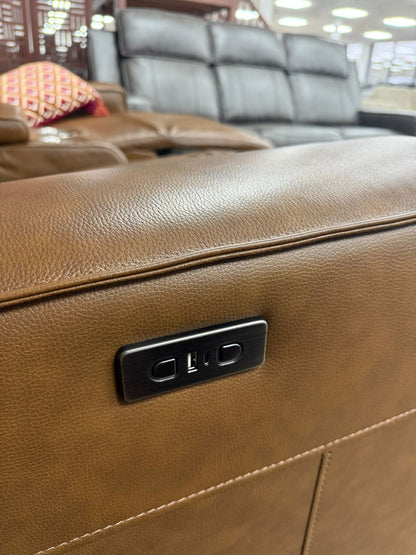 Barcelona Electric Recliner Sofa Brown 3+2 Set