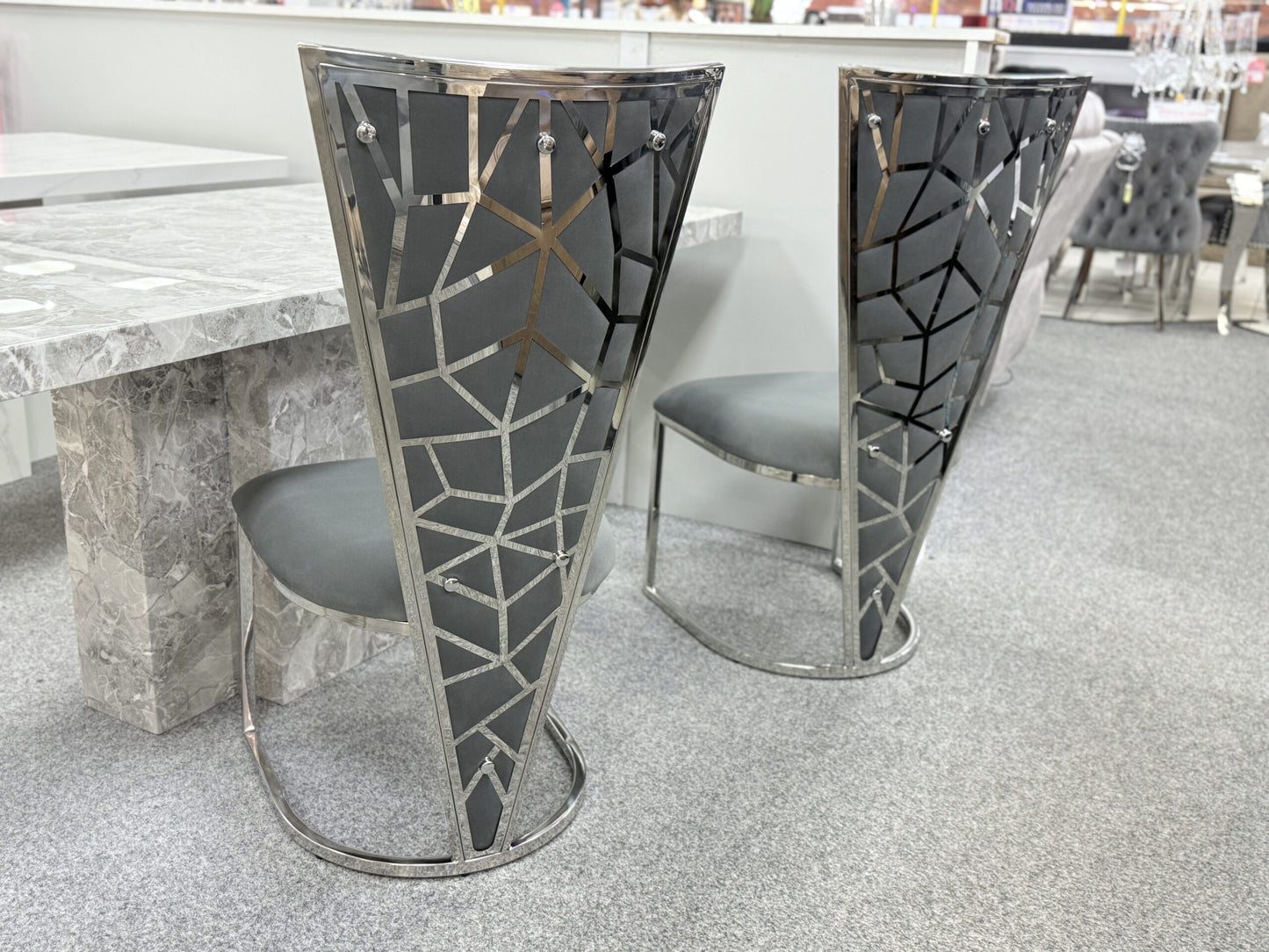 Vienna Grey & Silver Dining Chair - ASR Interiors