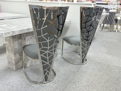 Vienna Grey & Silver Dining Chair - ASR Interiors