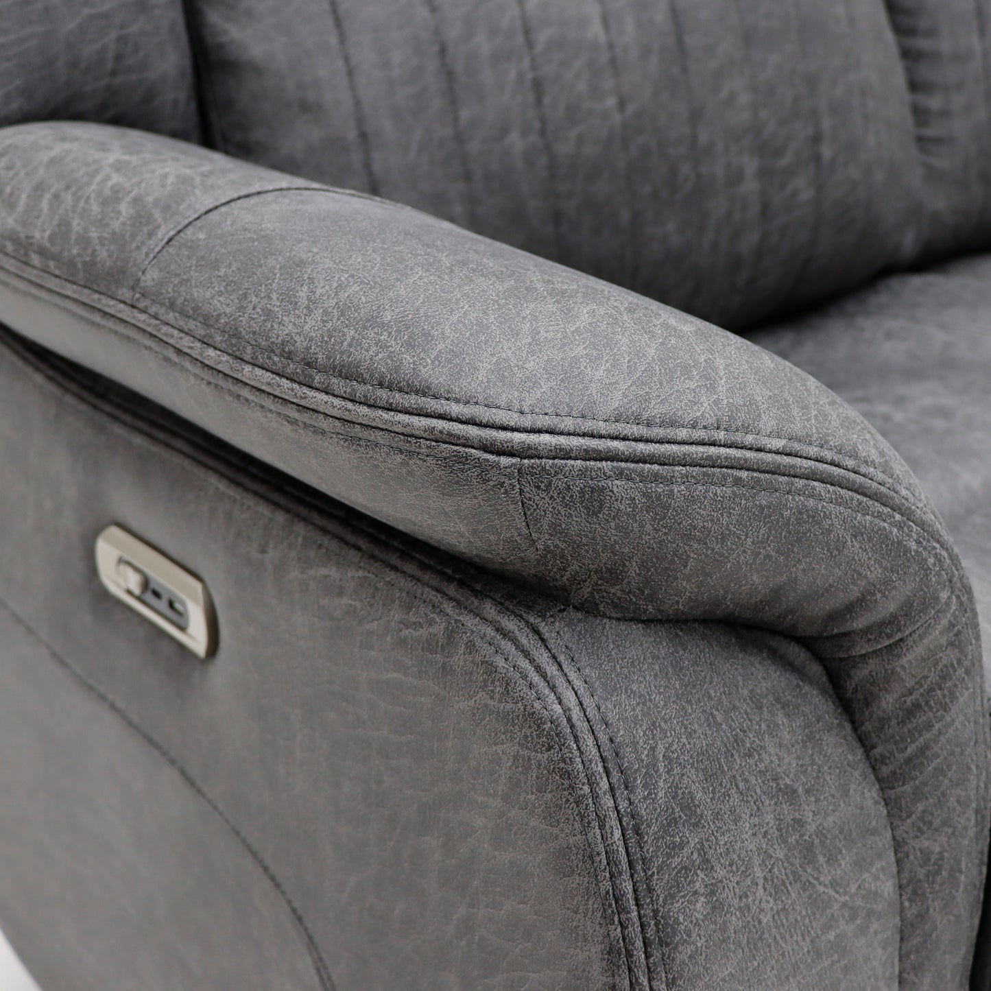 Leon Electric Recliner Sofa Grey 2 Seater